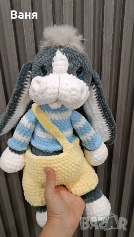 Плетено магаренце на една кука, снимка 3 - Плюшени играчки - 51762677