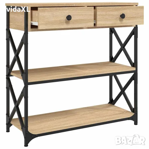 vidaXL Конзолна маса, дъб сонома, 75x28x75 см, инженерно дърво, снимка 5 - Маси - 56148073
