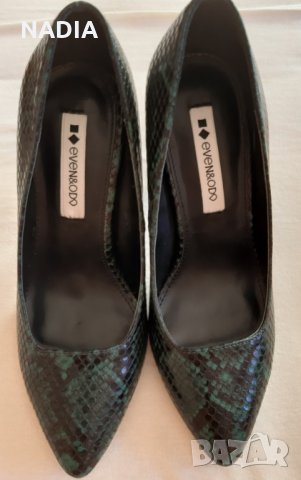 Обувки на ток в тъмнозелен цвят., снимка 3 - Дамски елегантни обувки - 30276853