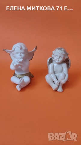 Две прекрасни порцеланови фигурки - херувимчета-доста масивни