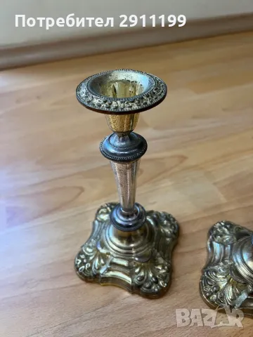 Метален свещник, комплект от 2 бр., снимка 2 - Антикварни и старинни предмети - 49973796