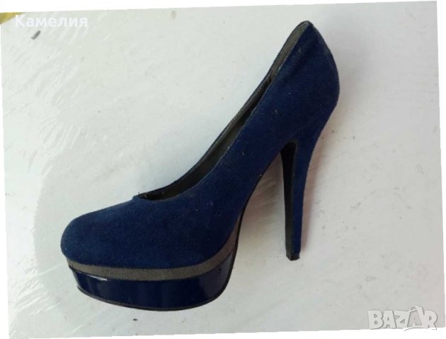 Сини обувки на ток, №38, снимка 3 - Дамски обувки на ток - 29696408