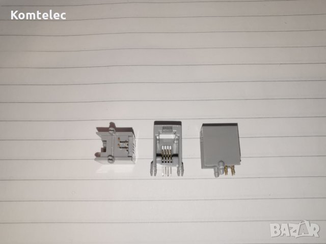 Куплунг RJ11 4 пина женски за печатен монтаж 3 бр., снимка 2 - Друга електроника - 32165419