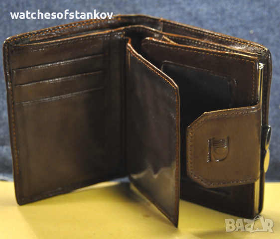 "D Collection" Genuine High Quality Brown Leather Wallet, снимка 12 - Портфейли, портмонета - 44756944