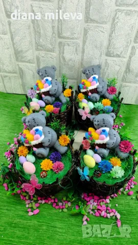 Великденска кашпа с мече!!!, снимка 9 - Декорация за дома - 49852136