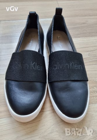 Дамски кожени обувки Calvin Klein Morina - 36/37, снимка 4 - Пантофи - 37485698