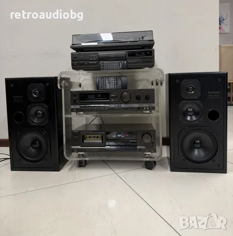 🔊Ретро аудио сет TECHNICS - ресийвър, CD плеър, дек, грамофон и аудио шкаф🔉, снимка 6 - Аудиосистеми - 55958357