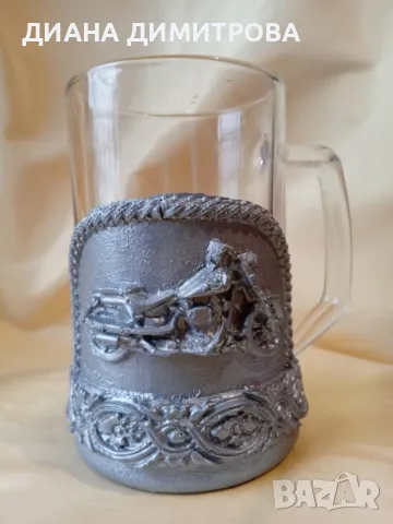 Ръчно декорирана халба чаша за бира! Подарък!, снимка 1