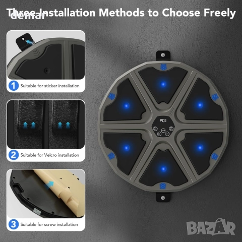 Музикална боксова машина, за стенен монтаж с 9 режима, Bluetooth, LED светлина и ръкавици, снимка 5 - Бокс - 52441753