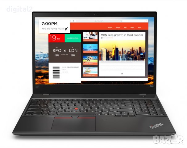 Лаптоп Lenovo ThinkPad Т580 15,6"/ i5-8250U/16GB/ 256GB SSD 12м гар., снимка 3 - Лаптопи за работа - 36664625