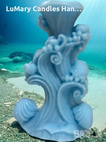Свещ “ Морска вълна”, снимка 2 - Декорация за дома - 53223432