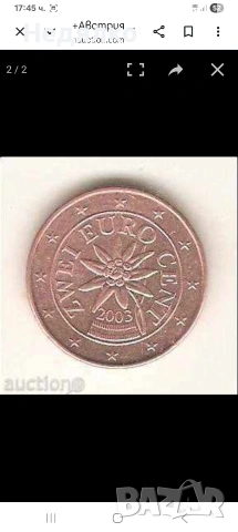 2 евро цента 2003г,Австрия,мега дефект,куриоз , снимка 6 - Нумизматика и бонистика - 53921863