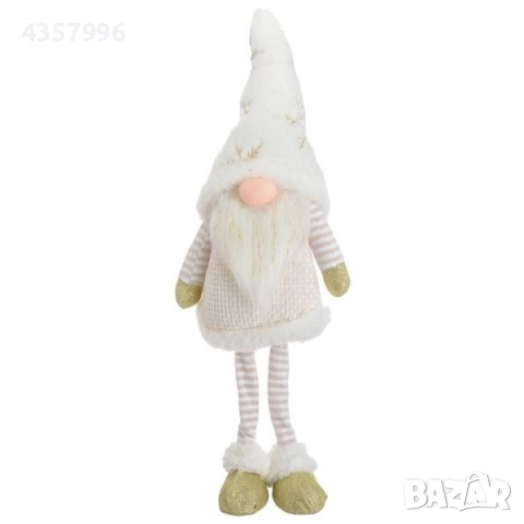 Коледна фигурка - джудже с екрю раирани крака и екрю палтоо, снимка 4 - Декорация за дома - 52392758