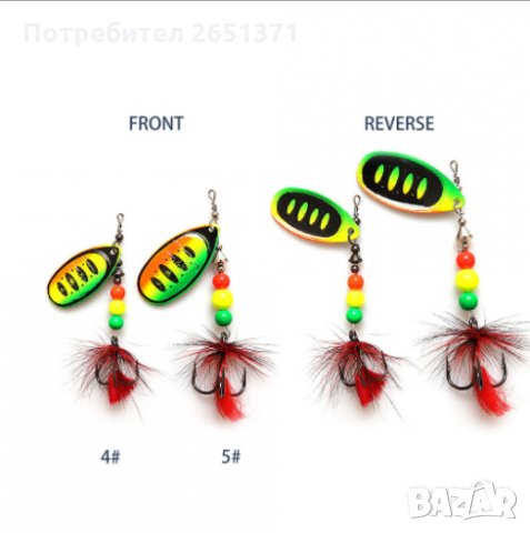 Двустранна, въртяща се блесна W.P.E. KOMODO , снимка 8 - Такъми - 33772694