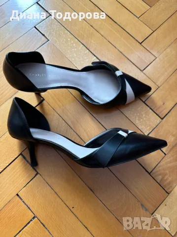 Елегантни средно високи дамски обувки 39-40 номер, снимка 3 - Дамски обувки на ток - 26459526