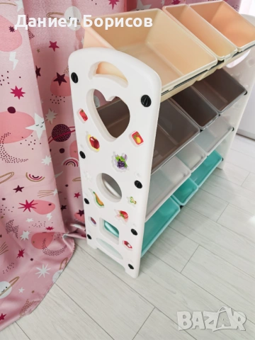 Детска етажерка органайзер за играчки с 12 коша - Като нова!