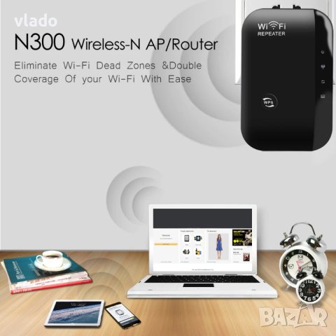 WiFi Repeater 300Mbps Amplifier, снимка 6 - Мрежови адаптери - 44229430