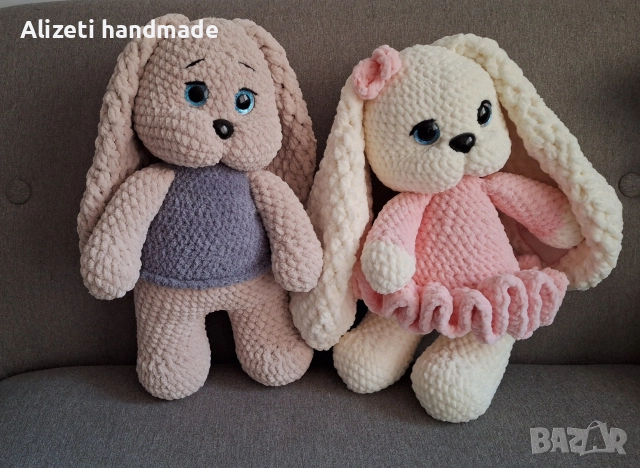 плетени зайчета, снимка 2 - Плюшени играчки - 52674083