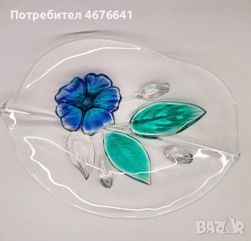 Винтидж стъклена чиния