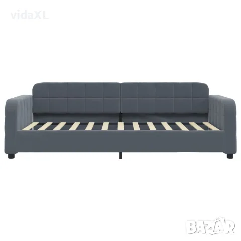 vidaXL Кушетка, тъмносива, 80x200 см, кадифе, снимка 3 - Спални и легла - 56147267