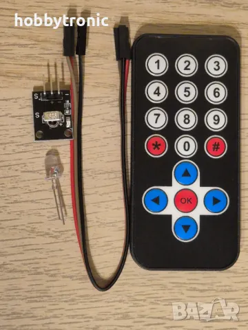 IR remote + receiver,  модул ИЧ дистанционно и приемник, снимка 1