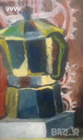 Стара картина масло 46/55см, снимка 4 - Картини - 32109076