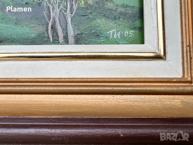 КАРТИНА МАСЛО НА ПЛАТНОПОДПИСАНА И ДАТИРАНА, снимка 3 - Картини - 54068693