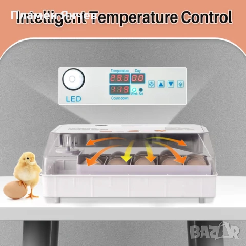 Инкубатор за 15 яйца автоматично обръщане контрол на температурата, снимка 2 - За птици - 54207594
