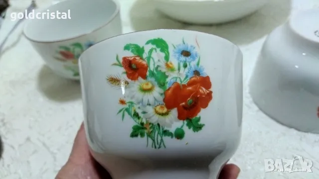 Стар български порцелан купички и купа 