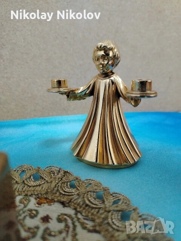 винтидж месингови свещници, снимка 9 - Декорация за дома - 54017352