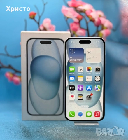 Apple iPhone 15, 128GB, 5G, Blue , снимка 2 - Apple iPhone - 53993858