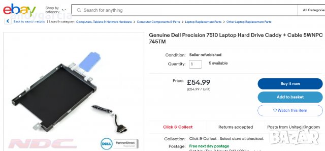  Dell Precision 7510 7520 7710 7720 M7510 M7520 Hard Disk Drive Caddy Tray HDD CABLE кади чекмедже , снимка 9 - Кабели и адаптери - 38529945