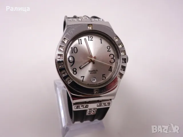 Дамски кварцов часовник Swatch с оригинална силиконова каишка, снимка 5 - Дамски - 50150777