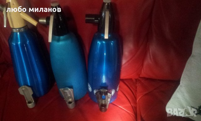 Ретро сифони за газирана вода метални 3 различни, снимка 4 - Други ценни предмети - 34473546