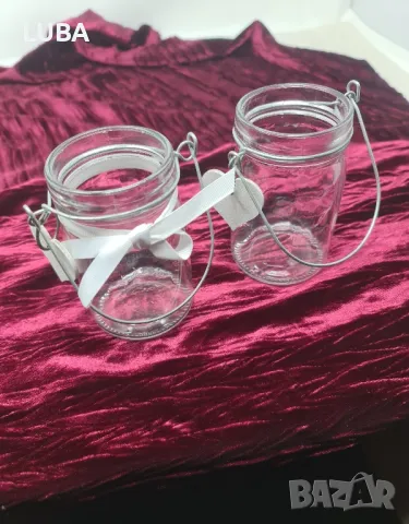 комплект стъклени буркани за чаени свещи