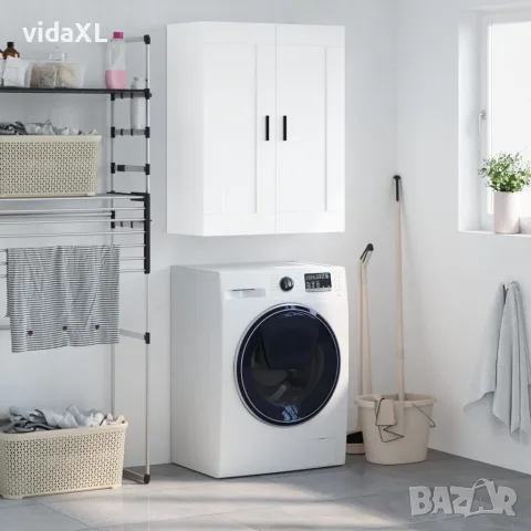 vidaXL Стенен шкаф бял 69,5x34x90 см инженерно дърво, снимка 2 - Бюфети - 56148147