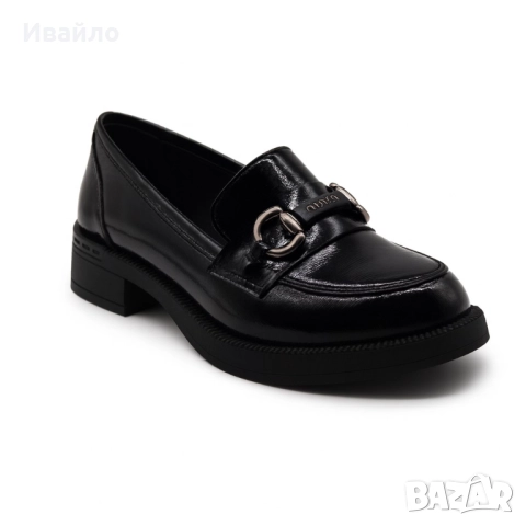 Дамски мокасини от естествен лак с декоративна тока, снимка 4 - Дамски елегантни обувки - 52096515