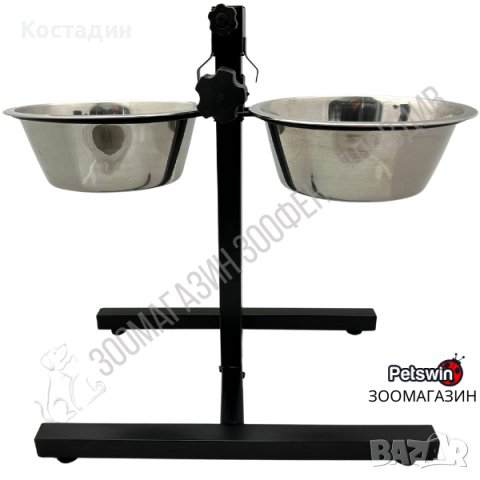 Двойка Метални Купи - с Поставка - за Кучета - S, M, L размер
