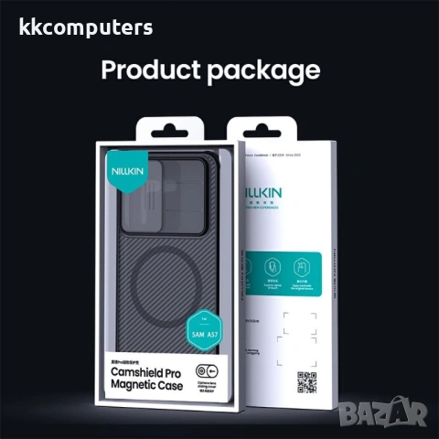 NILLKIN Camshield Pro Магнитен Калъф за Samsung A57 5G - TPU+PC, Плъзгащо капаче, Прозрачно-черен, снимка 11 - Калъфи, кейсове - 53973189