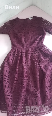 Бордо рокля , снимка 2 - Рокли - 52156163