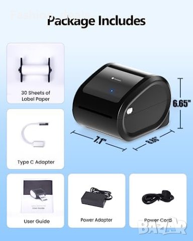 Нов Phomemo D520-BT Bluetooth Принтер за Етикети 4x6 - Термален, снимка 2 - Друга електроника - 42740534