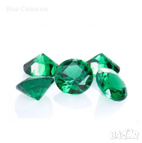 Зелен смарагд 10мм, снимка 1