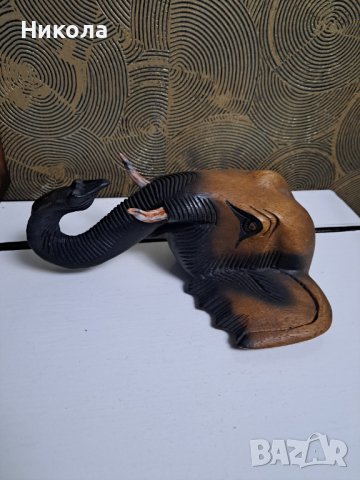 Дървена глава на слон, снимка 2 - Декорация за дома - 44257145