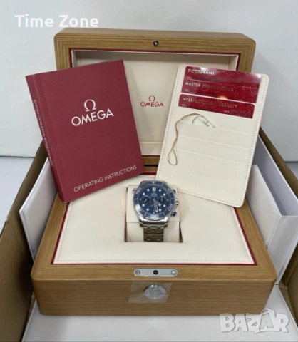 Omega Seamaster Diver 300M Chronograph 44mm Steel Blue Wave Dial Ceramic, снимка 2 - Мъжки - 54044290