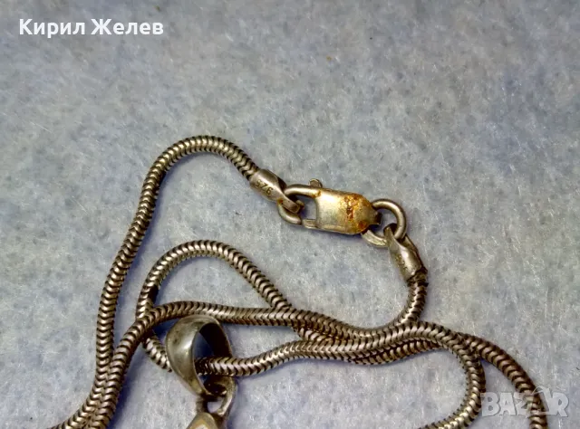 СТИЛНО СРЕБЪРНО КОЛИЕ с ЛИСТОВИДЕН СЕДЕФЕН СРЕБЪРЕН МЕДАЛЬОН СРЕБРО 925 ФИНА РЪЧНА АРТ РАБОТА 49787, снимка 10 - Колиета, медальони, синджири - 49885908