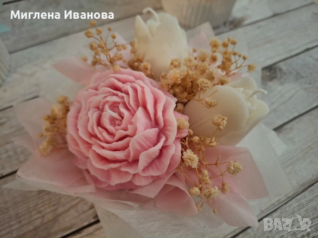 букет от ароматни соеви свещи , снимка 5 - Декорация за дома - 53600915