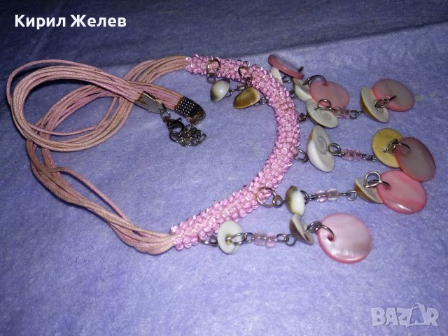 МЪНИСТЕНА СЕДЕФЕНА ХЕНД - МЕЙД ОГЪРЛИЦА ФЕШЪН АРТ КОЛИЕ 34680, снимка 4 - Колиета, медальони, синджири - 39179772