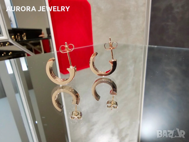 CARTIER Love Rose Gold Hoop Дамски Обеци, снимка 5 - Обеци - 53054321