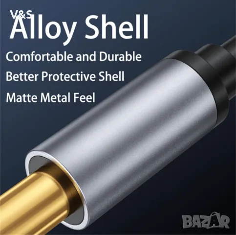  аудио кабел, 3,5 мм до 6,35 мм, позлатен, 5 м, снимка 2 - Други - 48336577