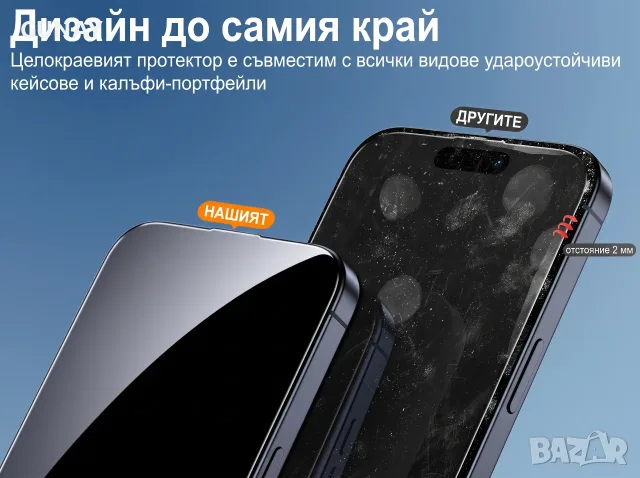 iPhone 13 Стъклен протектор цял екран, 9H Закалено стъкло, HD качество, Full Cover, снимка 3 - Фолия, протектори - 56126509